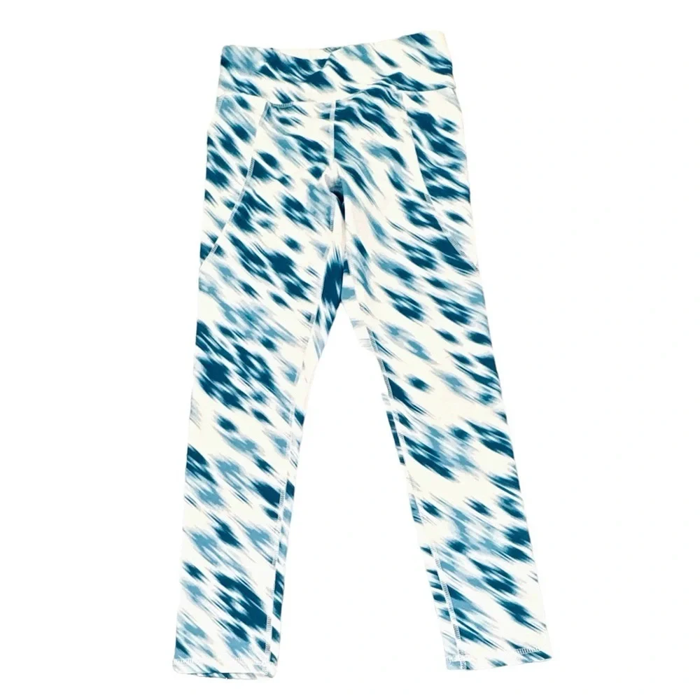 Old Navy Girls Large (10-12) Blue Leopard Print Side Pockets Polyester Spandex